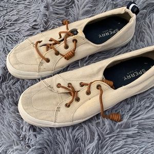 Nice Sperry light tan sneakers Sz 9.5
